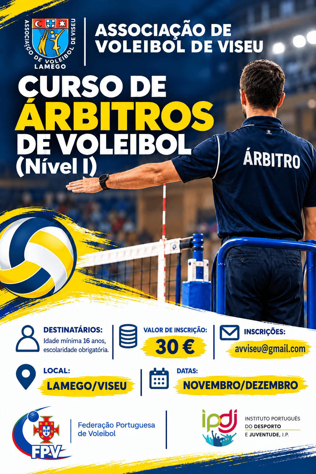 Curso de Árbitros de Voleibol - Nível 1 e Curso de Treinadores de Voleibol - Grau I